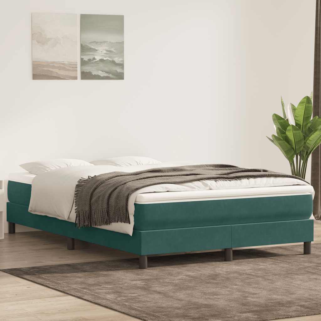 Box Spring κρεβάτι χωρίς στρώμα σκούρο πράσινο 160x220cm