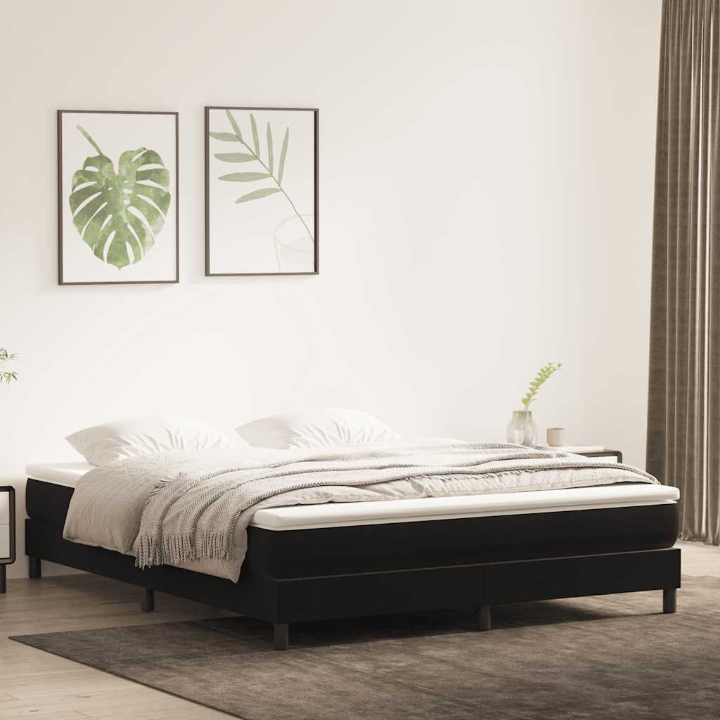 Box Spring Κρεβάτι χωρίς στρώμα Μαύρο 180x220 cm Velvet