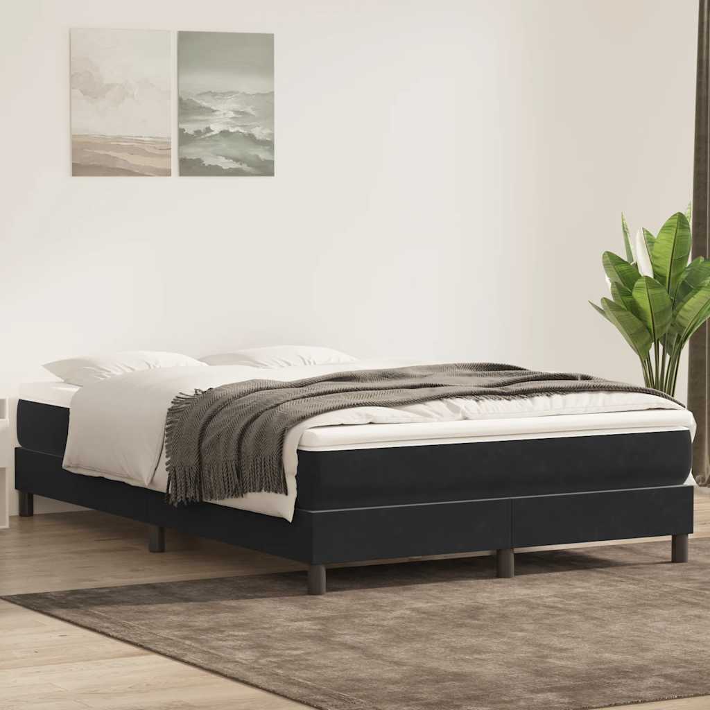 Box Spring Κρεβάτι με στρώμα Μαύρο 160x220 cm Βελούδινο