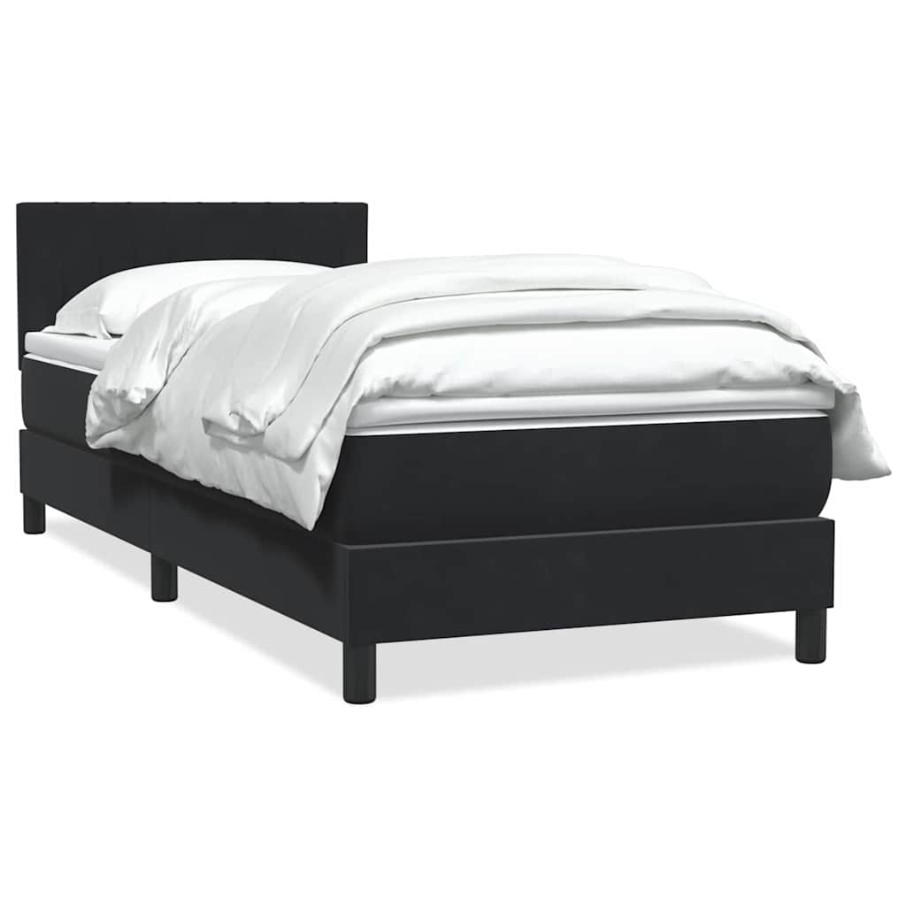 Box Spring Κρεβάτι με στρώμα Μαύρο 80x210 εκ. Βελούδινο