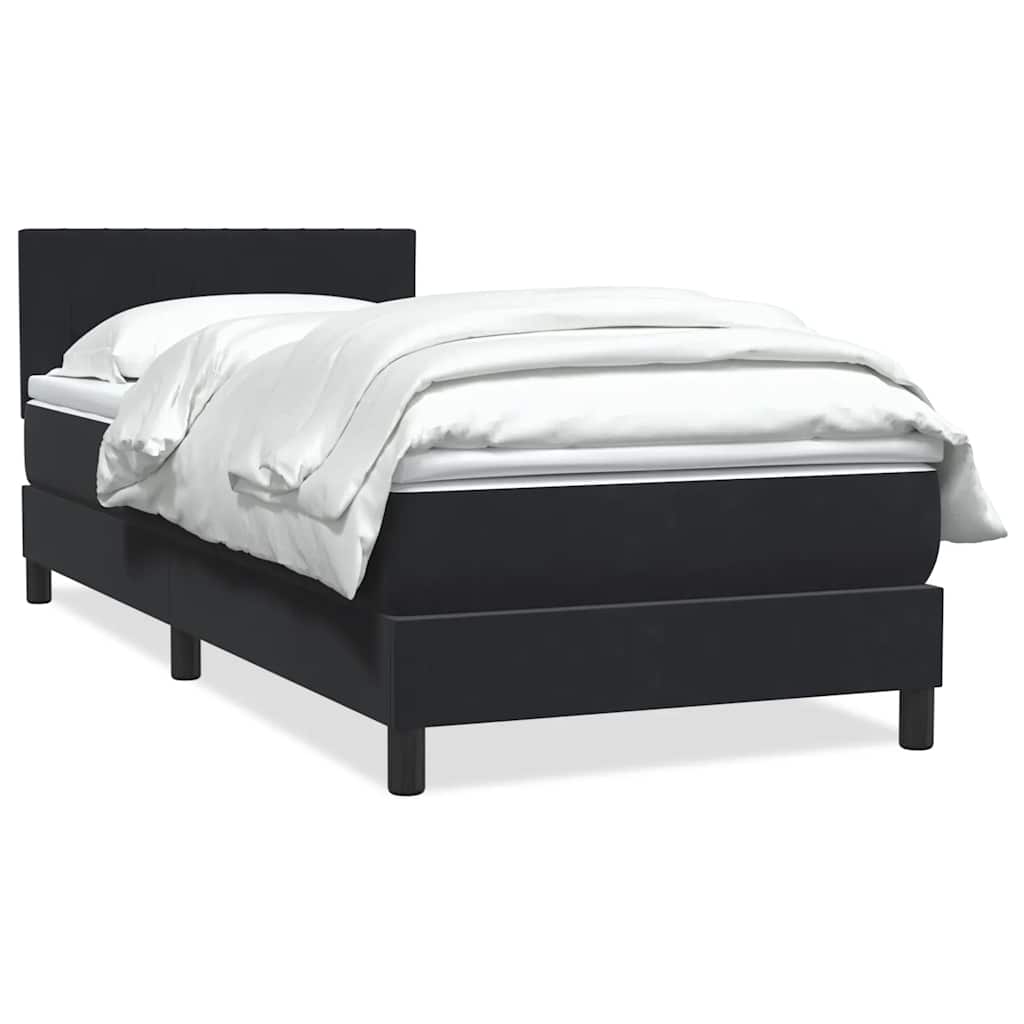 Box Spring Κρεβάτι με στρώμα Μαύρο 100x210 cm Βελούδινο