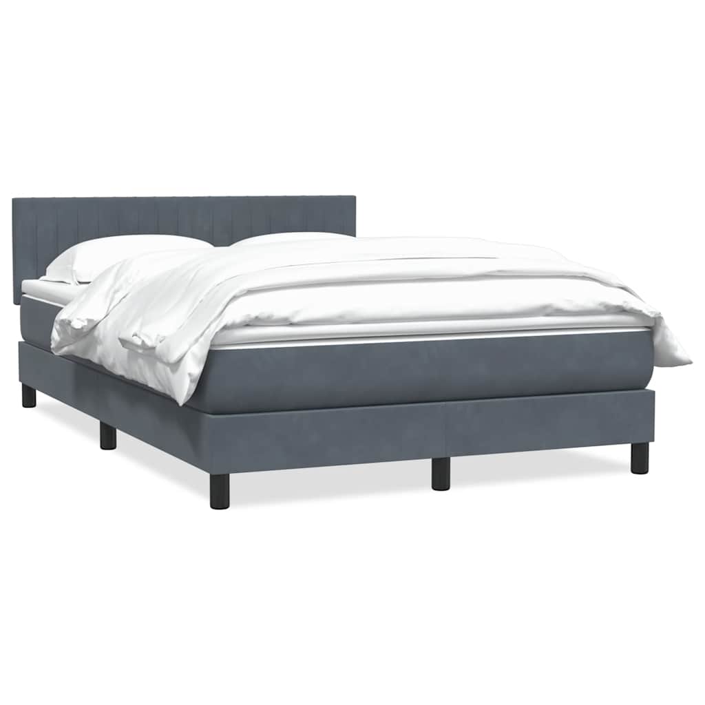 Κρεβάτι Boxspring με Στρώμα Σκούρο Γκρι 160x210 εκ. Βελούδινο