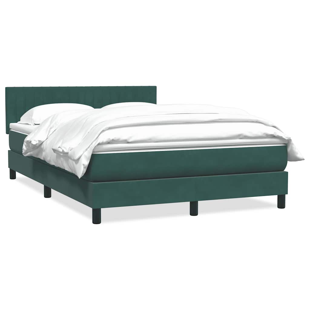 Κρεβάτι Boxspring με Στρώμα Σκούρο Πράσινο 160x210εκ. Βελούδινο