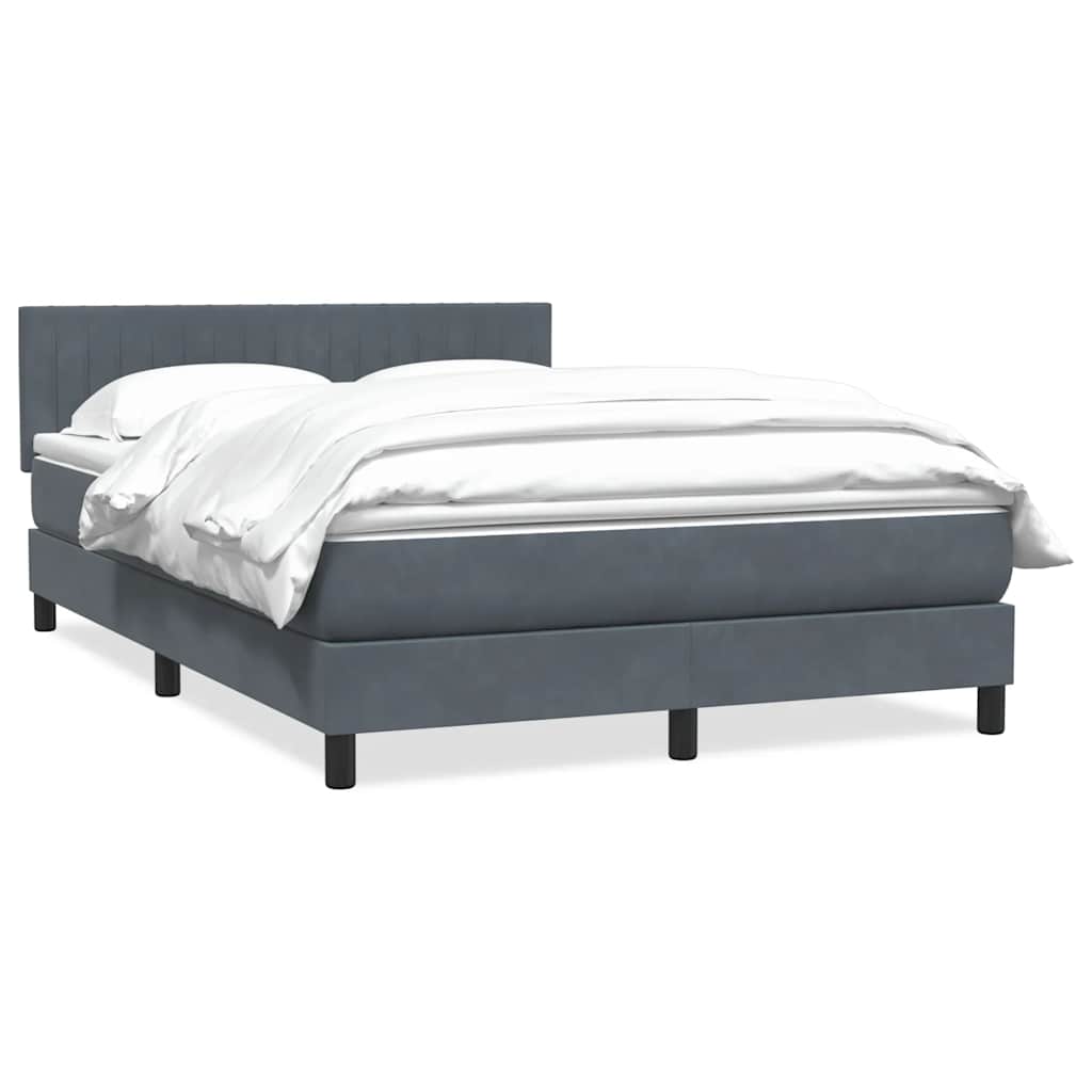 Box Spring Κρεβάτι με στρώμα Σκούρο γκρι 160x220 cm Βελούδινο