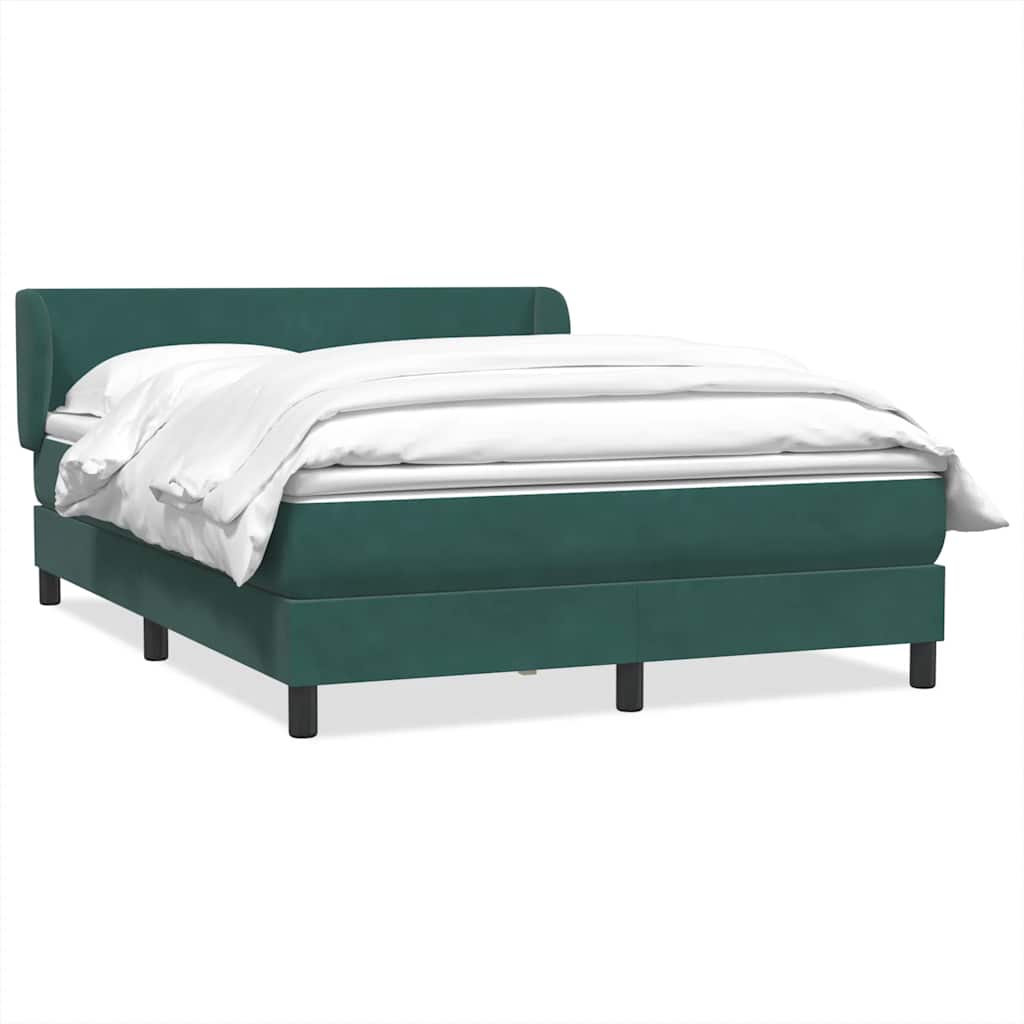 Κρεβάτι Boxspring με Στρώμα Σκούρο Πράσινο 140x210εκ. Βελούδινο