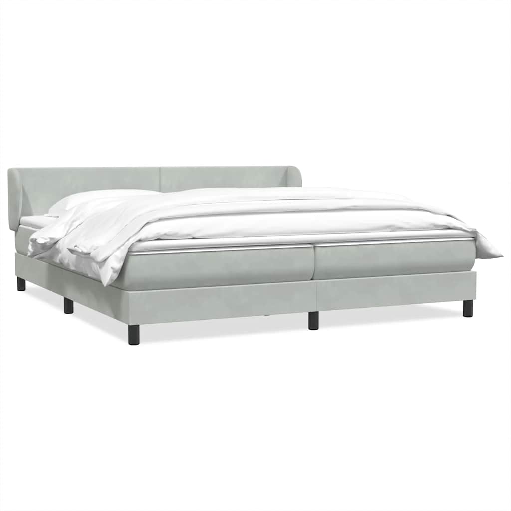 Box Spring κρεβάτι με στρώματα ανοιχτό γκρι 180x210 cm Velvet