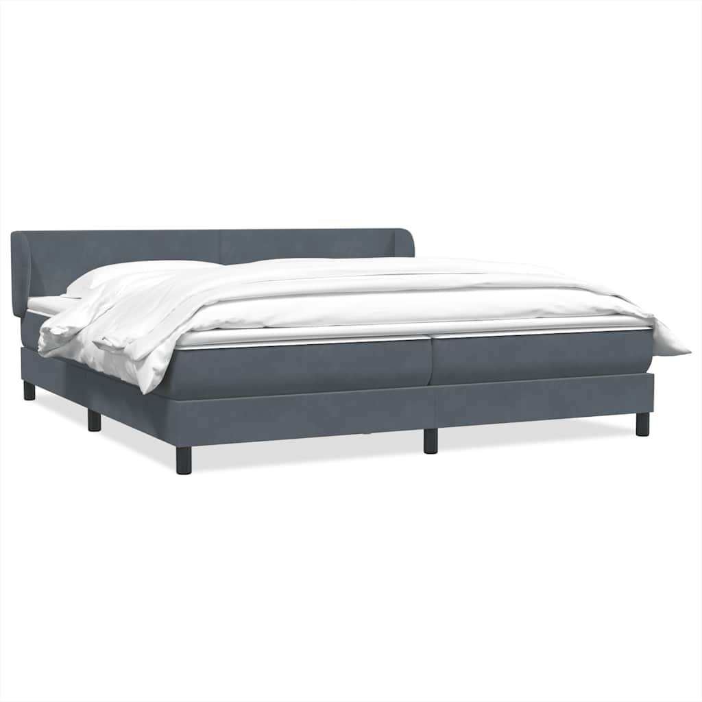 Box Spring Κρεβάτι με στρώματα Σκούρο γκρι 180x210 cm Velvet