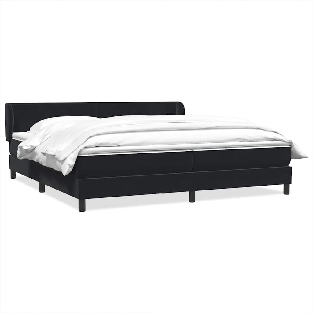 Box Spring Κρεβάτι με στρώματα Μαύρο 180x210 cm Velvet