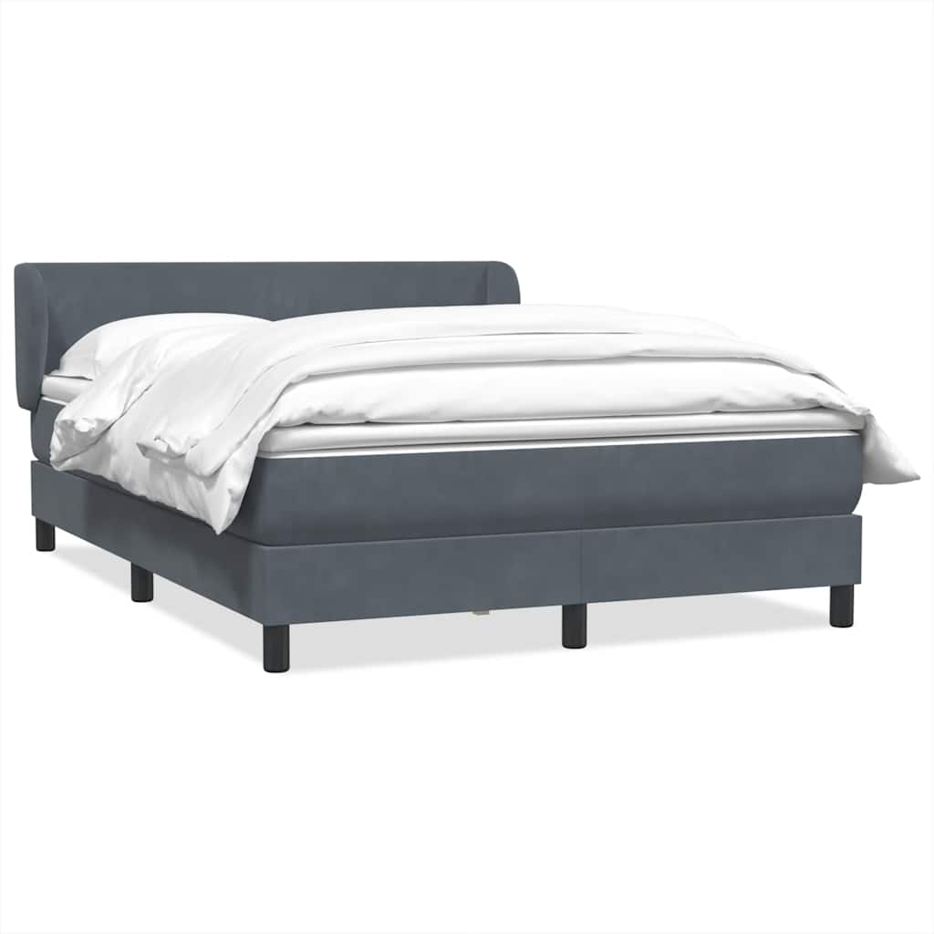 Box Spring Κρεβάτι με στρώμα Σκούρο γκρι 140x220 cm Βελούδινο