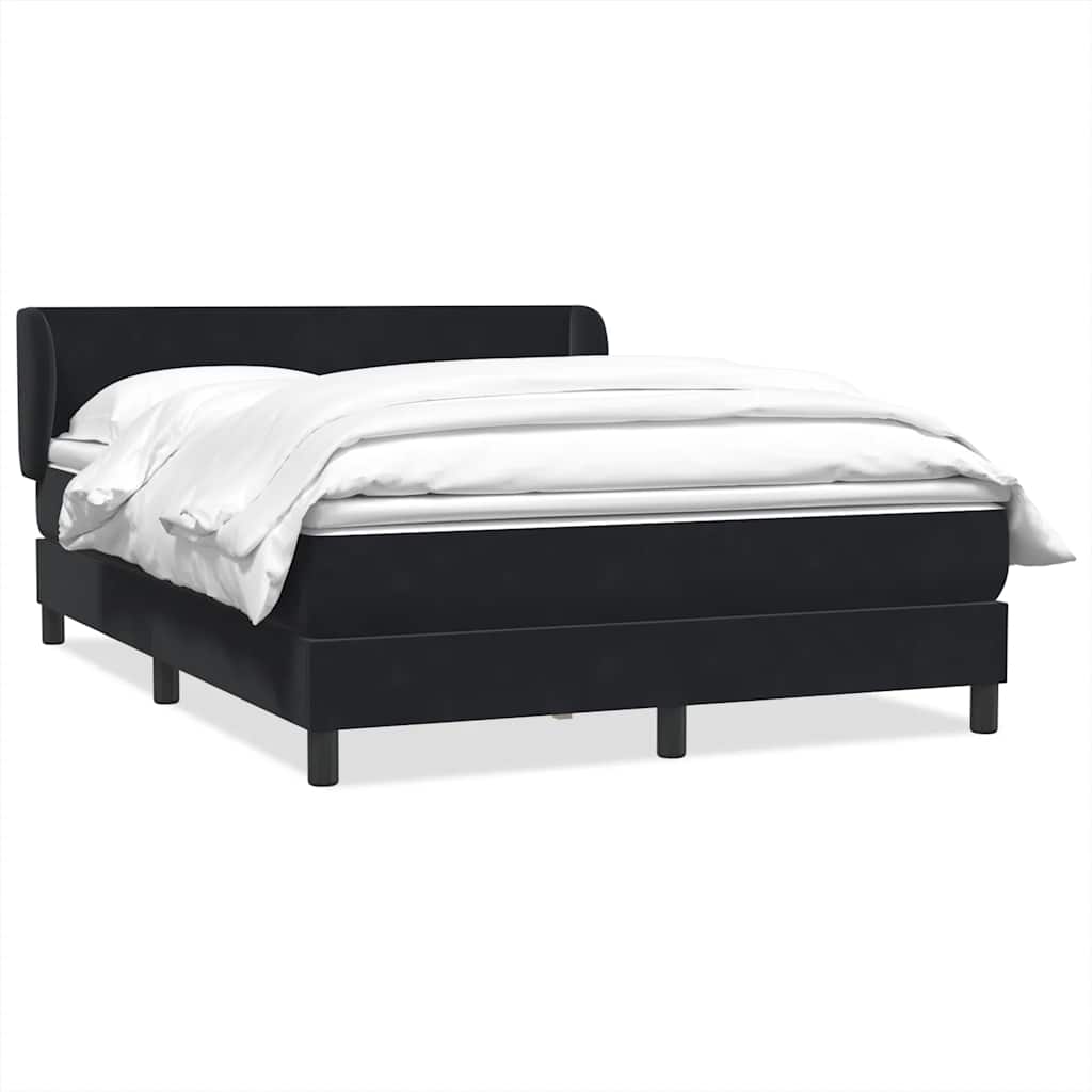 Box Spring Κρεβάτι με στρώμα Μαύρο 140x220 cm Βελούδινο