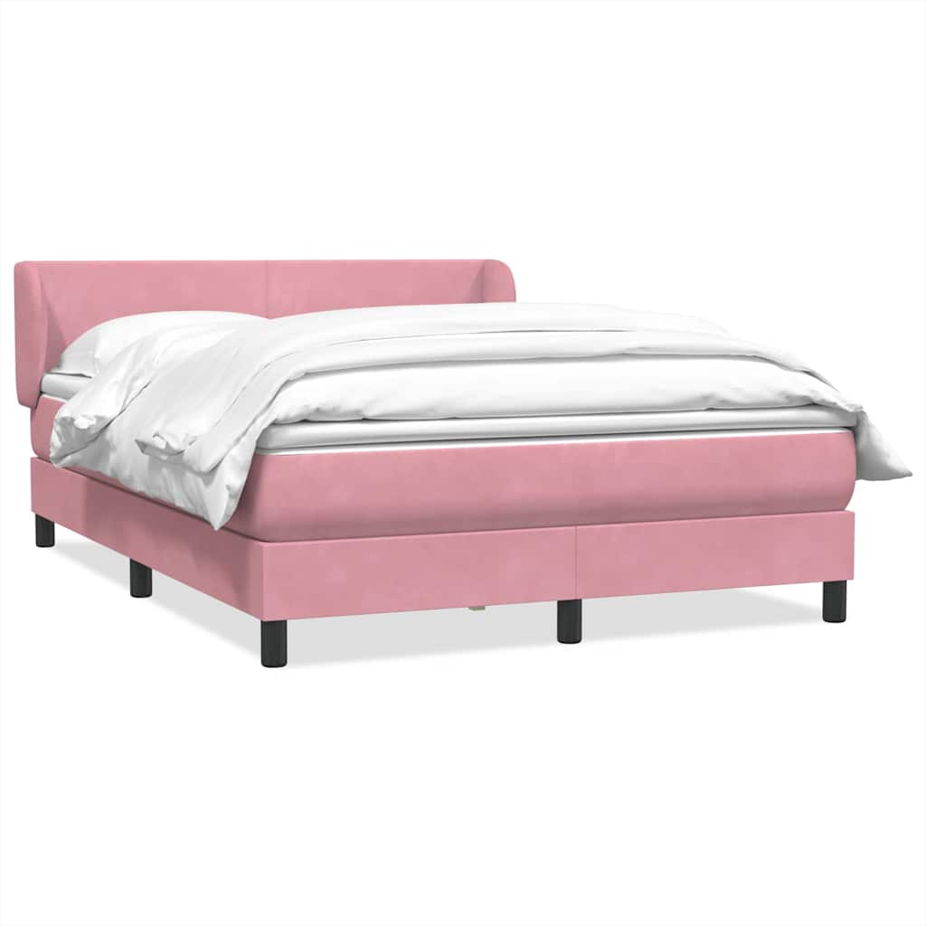 Box Spring κρεβάτι με στρώμα ροζ 160x220 cm Βελούδινο
