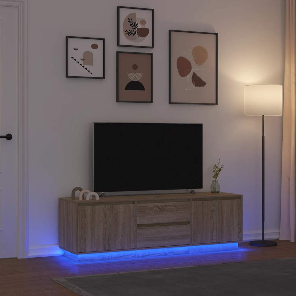 Έπιπλο Τηλεόρασης με LED Sonoma Δρυς 160,5x41x50 εκ.