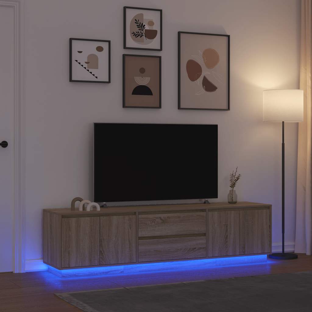 Έπιπλο Τηλεόρασης με LED Sonoma Δρυς 193,5x41x50 εκ.