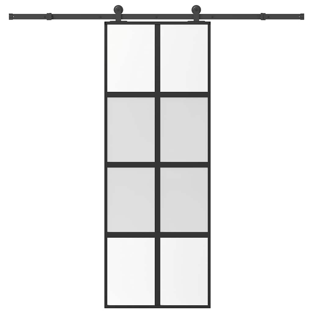 Συρόμενη πόρτα με σετ υλικού 76x205 cm από γυαλί&Αλουμίνιο