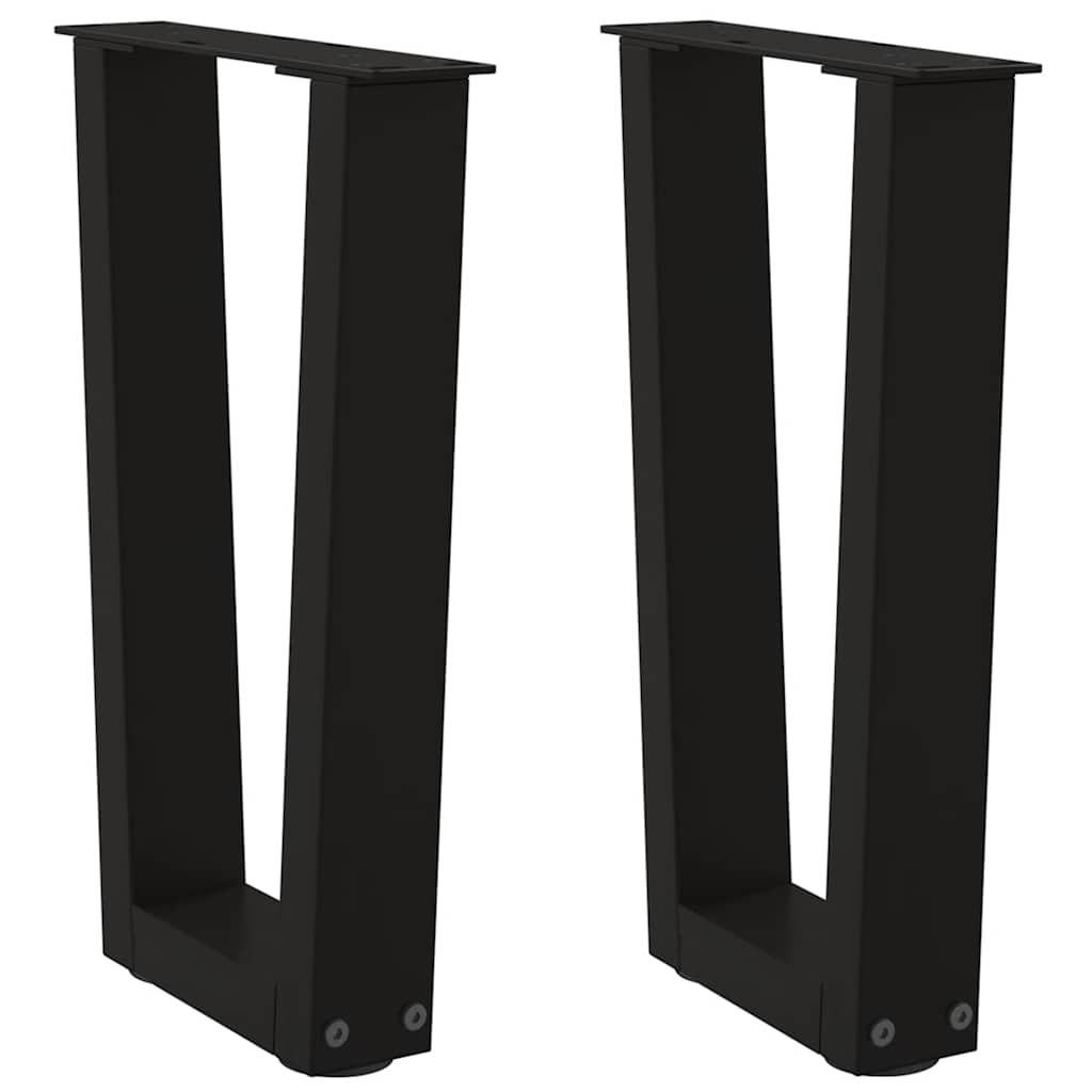 Πόδια τραπεζαρίας V-Shape 2 τεμάχια Μαύρο 38x(42-43,3) cm