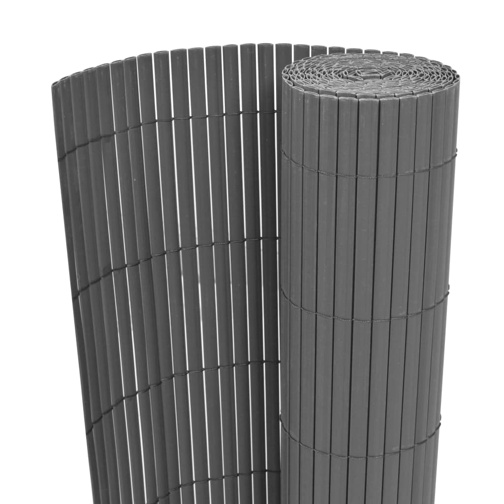 Περίφραξη Κήπου Διπλής Όψης Γκρι 150 x 500 εκ. από PVC