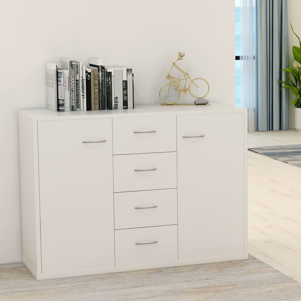 Μπουφές Λευκός 88 x 30 x 65 εκ. από Επεξ. Ξύλο