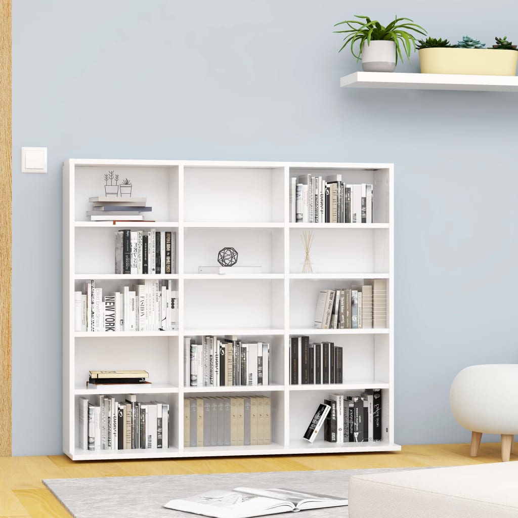 Έπιπλο για CD Λευκό 102 x 23 x 89,5 εκ. από Επεξ. Ξύλο