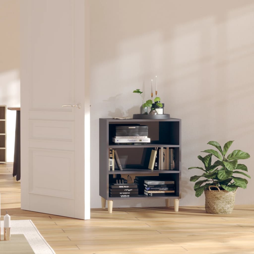Συρταριέρα Γυαλιστερό Γκρι 57 x 35 x 70 εκ. από Επεξ. Ξύλο
