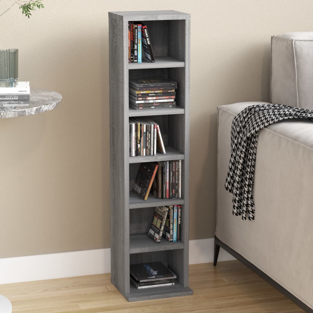 Έπιπλο για CD Γκρι Sonoma 21x20x88 εκ. από Επεξεργασμένο Ξύλο
