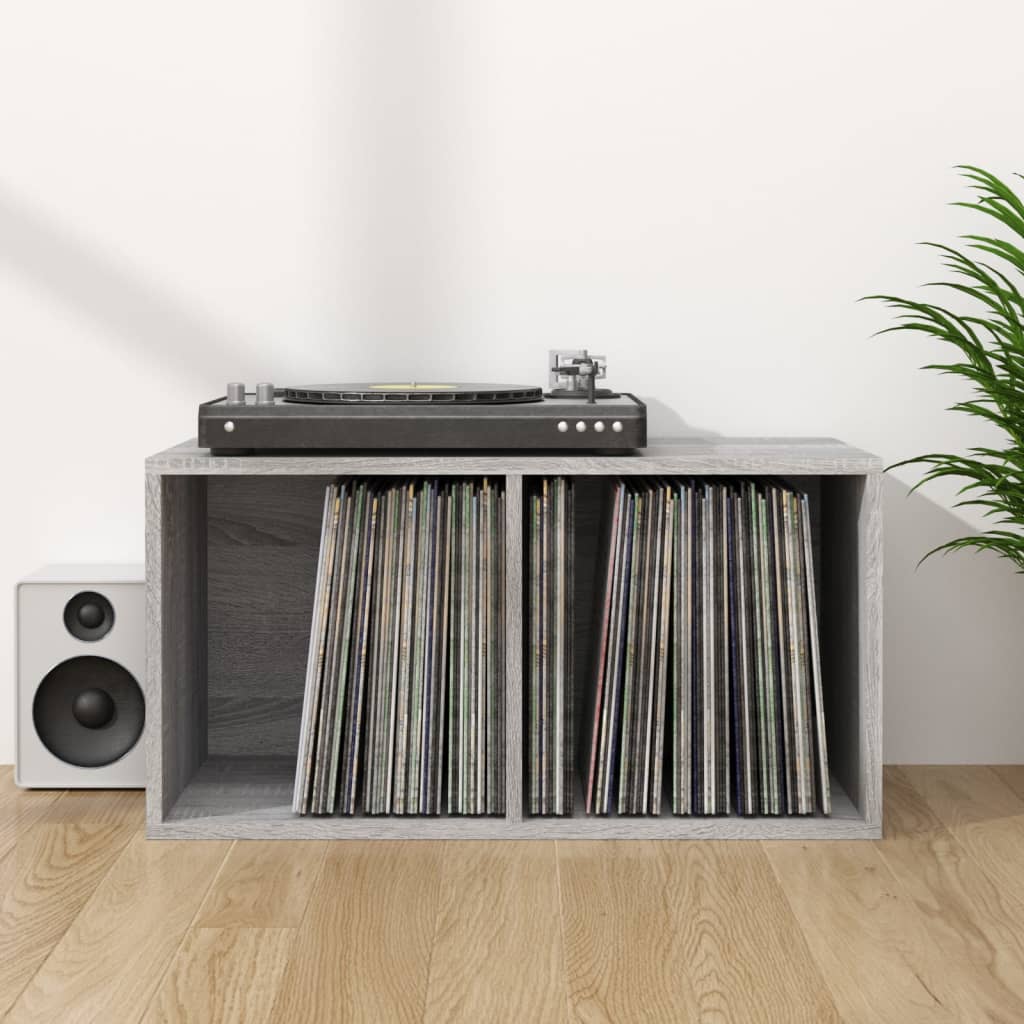 Έπιπλο Δίσκων Βινυλίου Γκρι Sonoma 71x34x36 εκ. Επεξεργ. Ξύλο