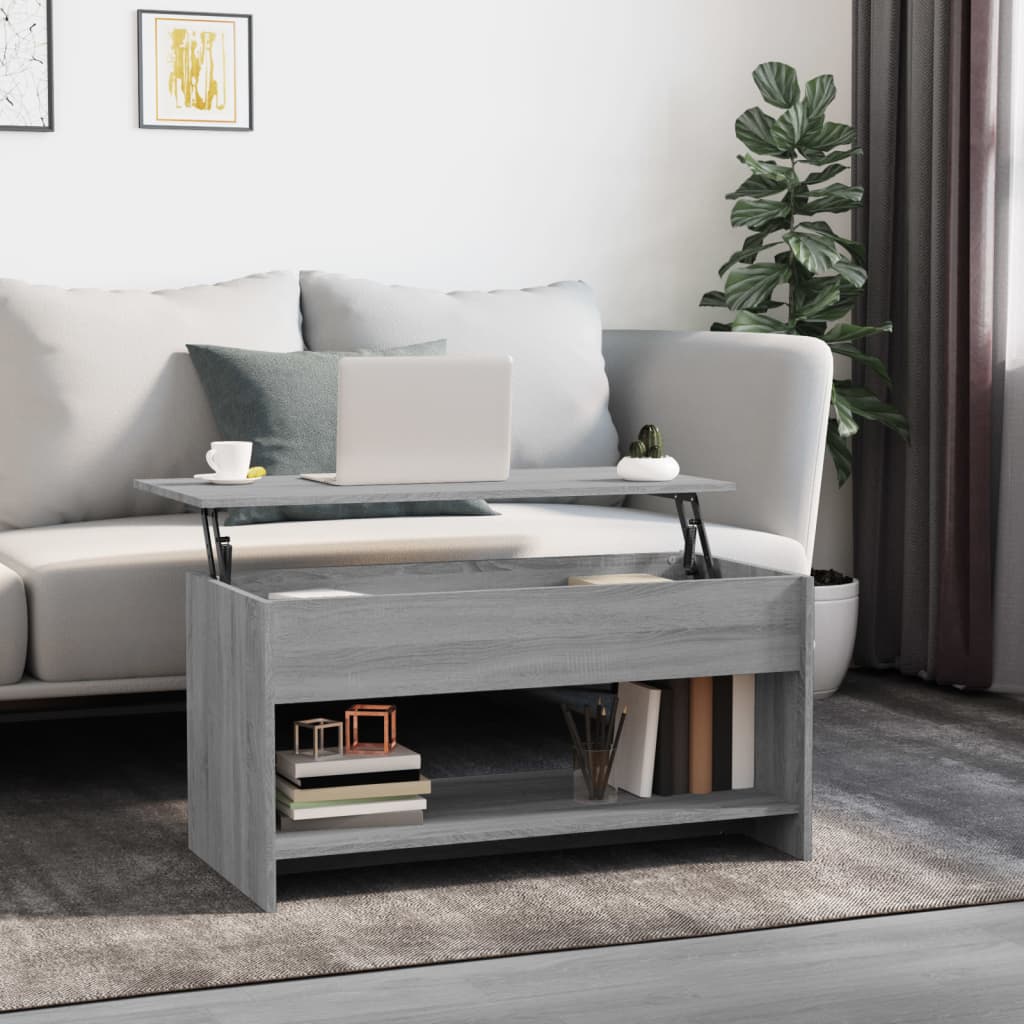 Τραπεζάκι Σαλονιού Γκρι Sonoma102x50x52,5 εκ.Επεξεργασμένο Ξύλο