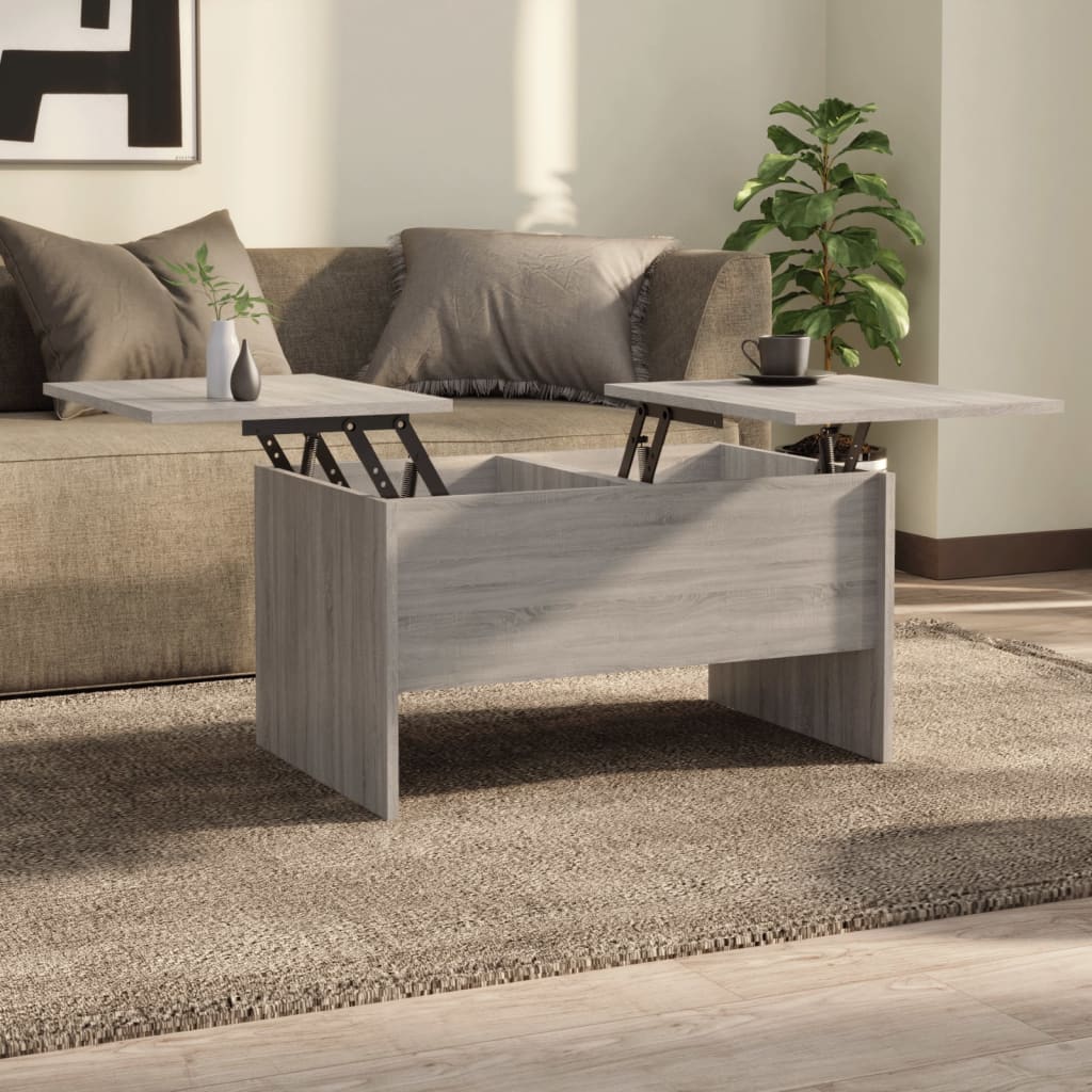 Τραπεζάκι Σαλονιού Γκρι Sonoma80x50x42,5 εκ.Επεξεργασμένο Ξύλο