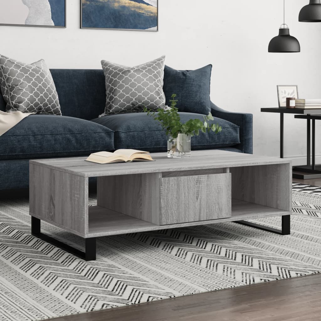 Τραπεζάκι Σαλονιού Γκρι Sonoma 104x60x35 εκ. Επεξεργασμένο Ξύλο