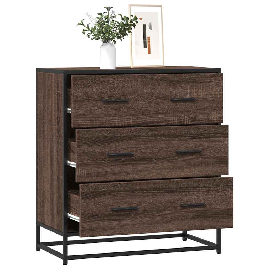 Sideboard καφέ δρυς 68x35x76 cm Κατασκευασμένο ξύλο και μέταλλο