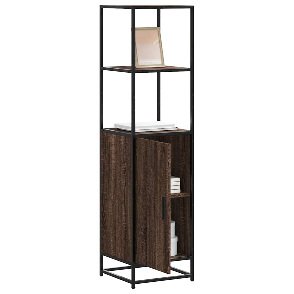 Highboard καφέ δρυς Κατασκευασμένο ξύλο και μέταλλο
