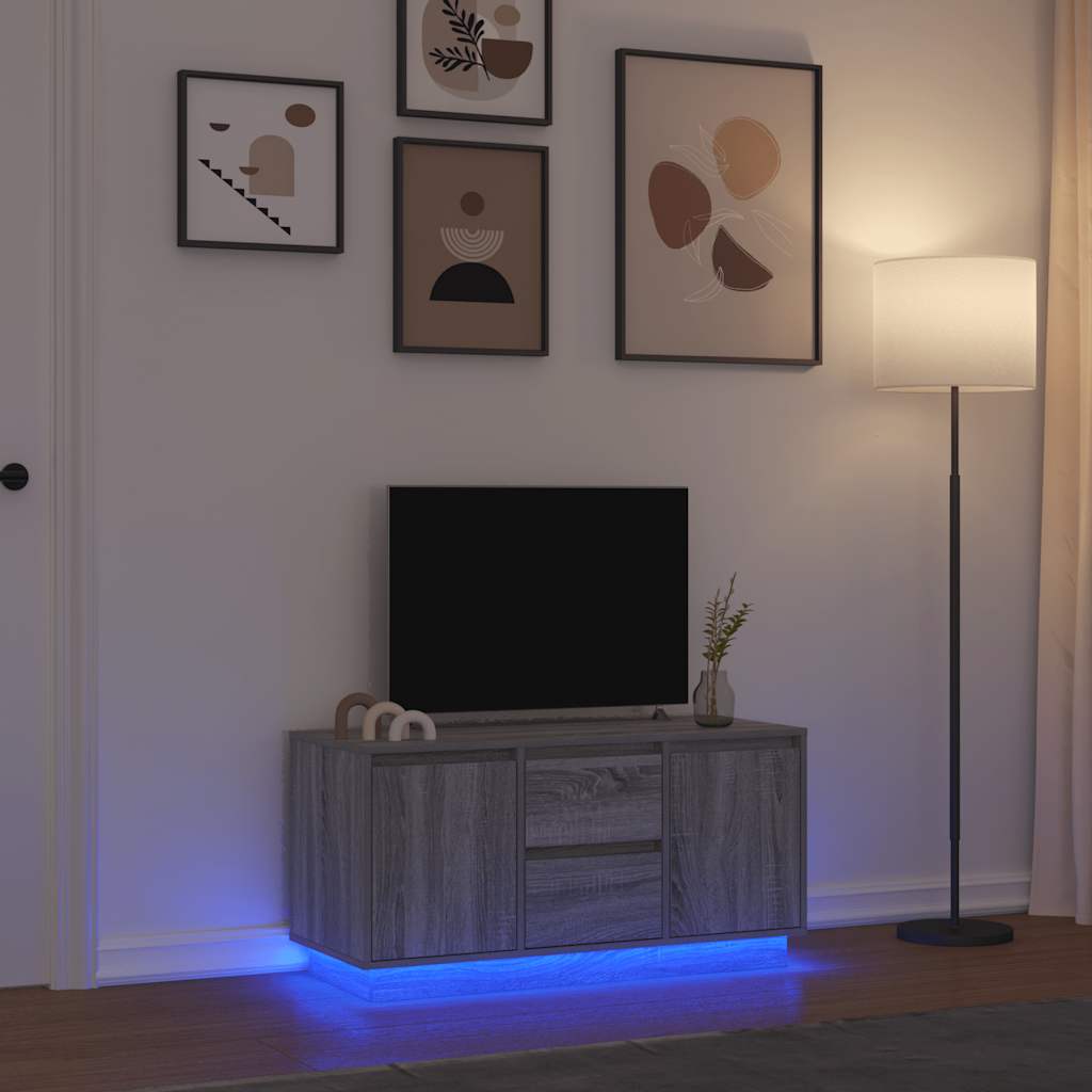 Έπιπλο Τηλεόρασης με LED Γκρι Sonoma 100x41x50 εκ.