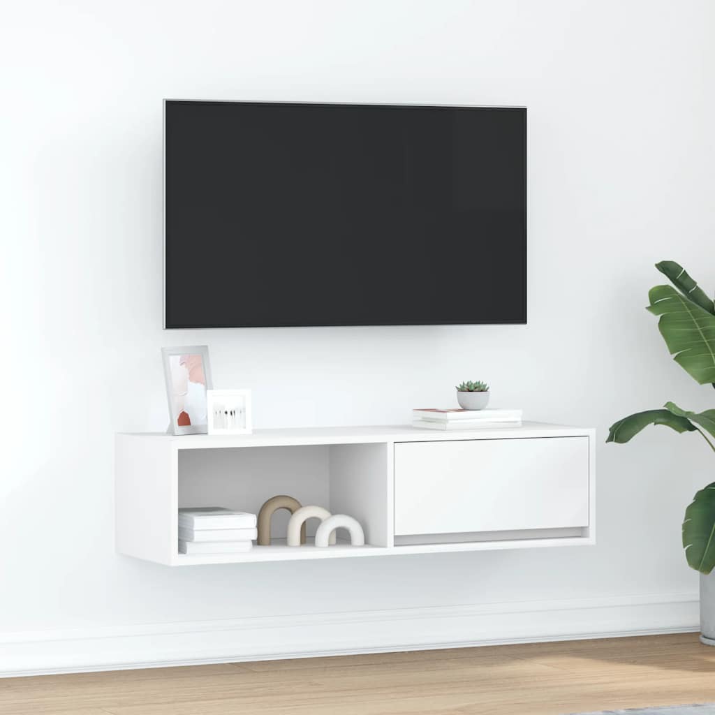 ντουλάπι τηλεόρασης Λευκό 100x31x25,5 cm Ξύλινη κατασκευή