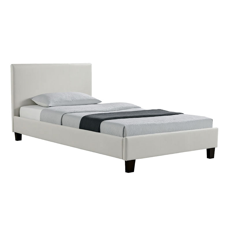 Κρεβάτι Nevil 100x200 PU χρώμα λευκό ματ