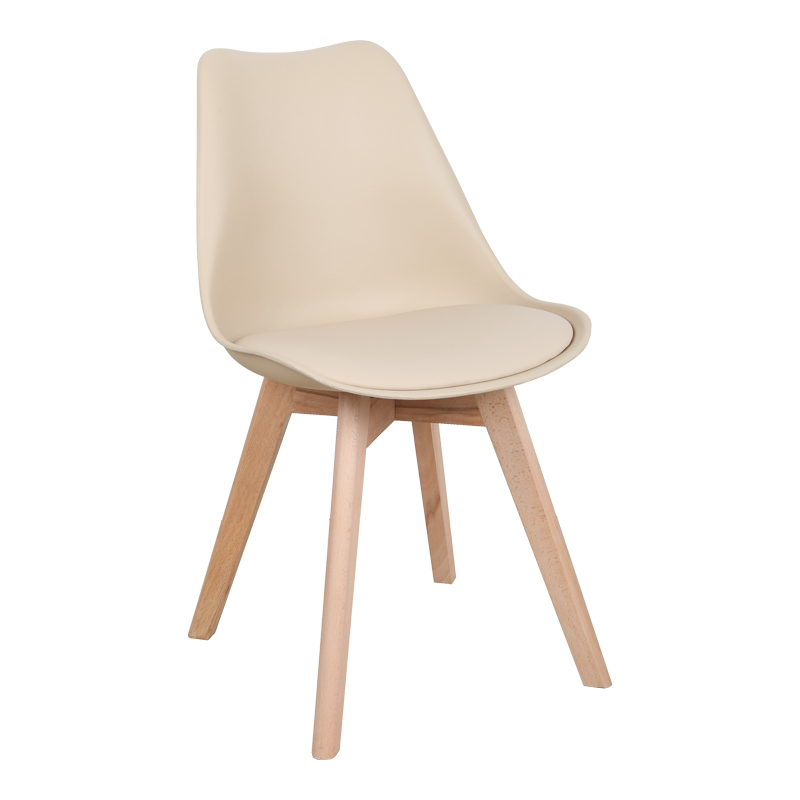 Καρέκλα Gaston PP-PU taupe απόχρωση- φυσικό πόδι 44x52x78εκ