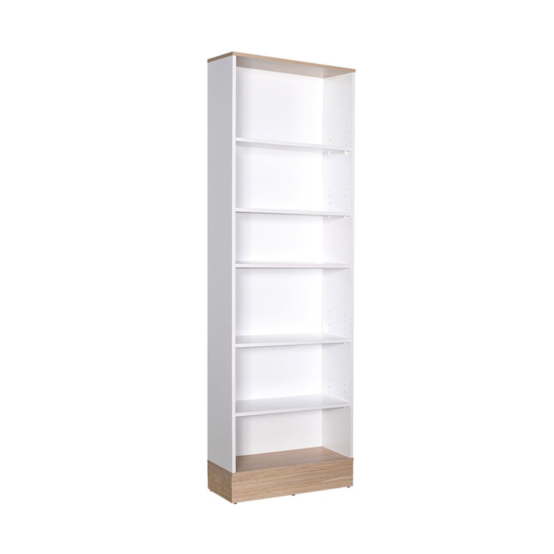 Βιβλιοθήκη Bator σε λευκό- oak χρώμα 60x26x197εκ