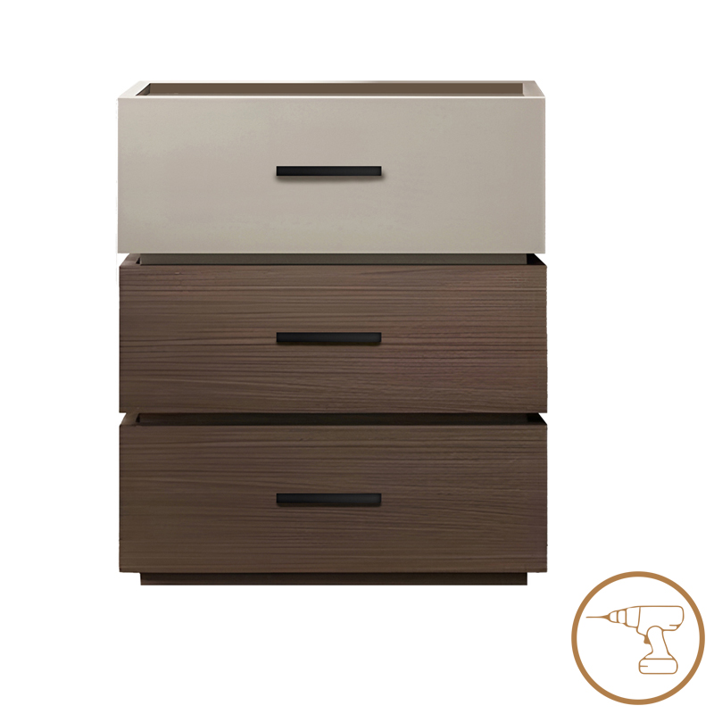 Κομοδίνο Sonlen mdf σε καρυδί-μπεζ απόχρωση 60x40x66εκ