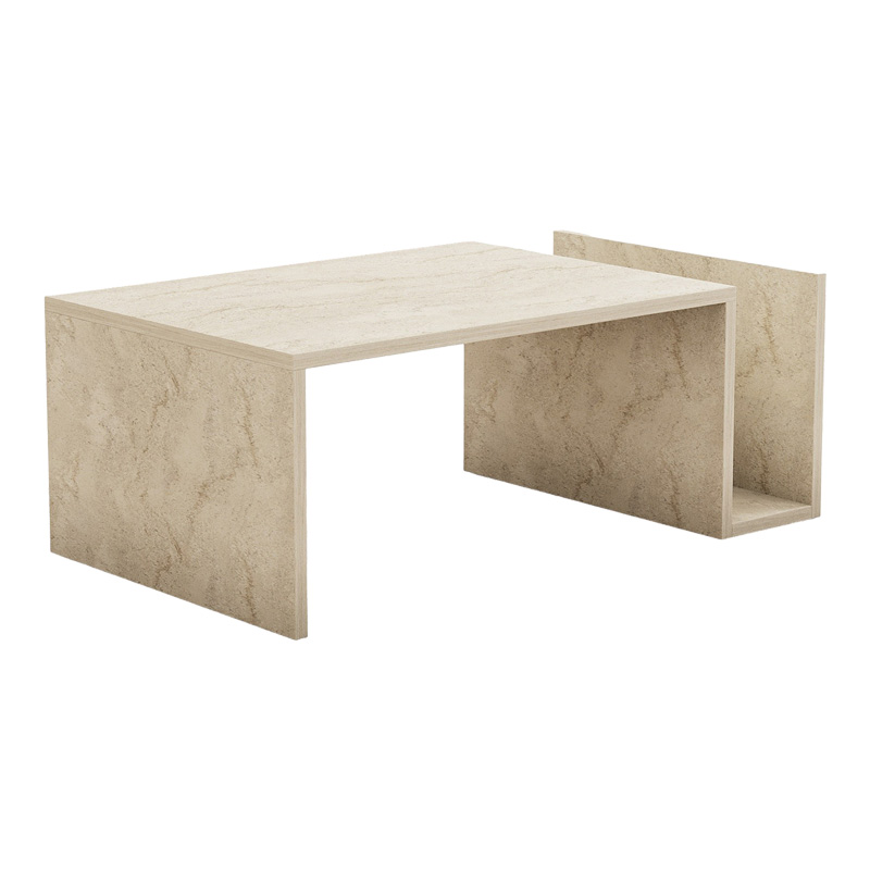 Τραπέζι σαλονιού Poko σε όψη τραβερτίνας 86.8x50x32,4εκ