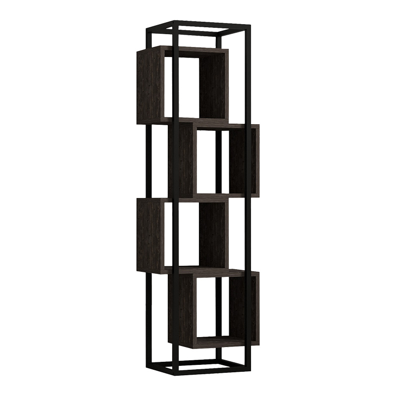 Βιβλιοθήκη Gridur σε σκούρο καρυδί απόχρωση 44x29x140εκ