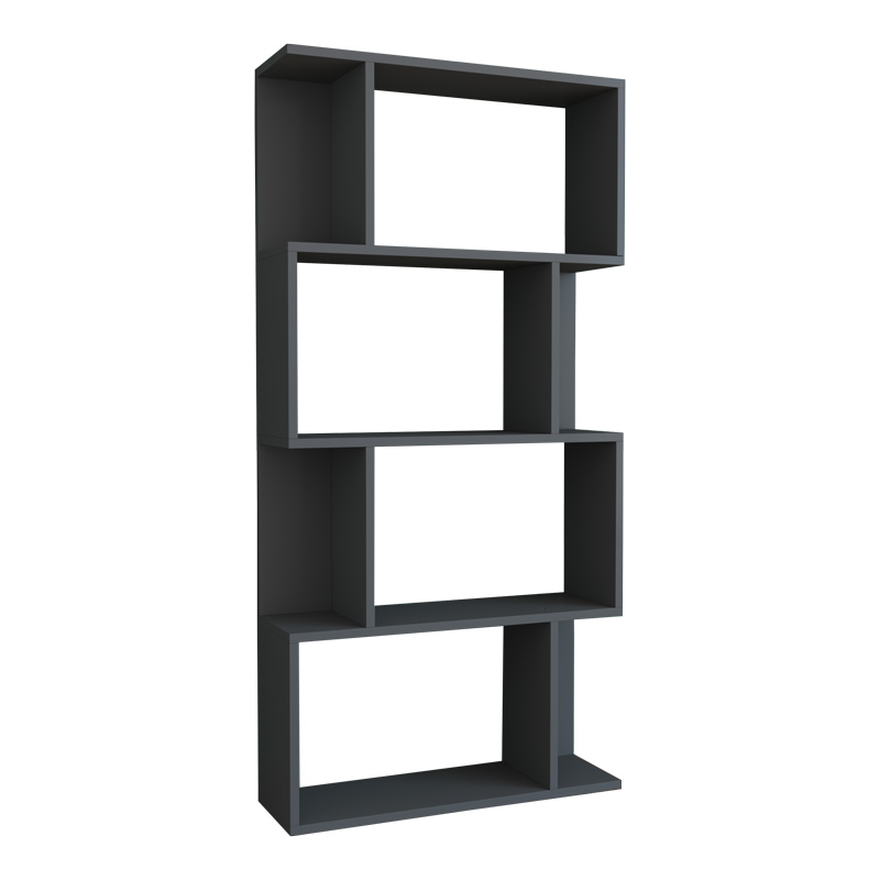 Βιβλιοθήκη Kadu σε ανθρακί απόχρωση 72x22x147εκ