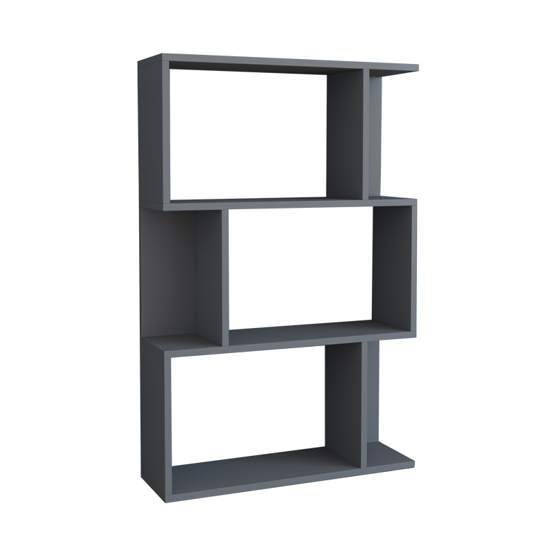 Βιβλιοθήκη Kadu σε ανθρακί απόχρωση 72x22x108εκ