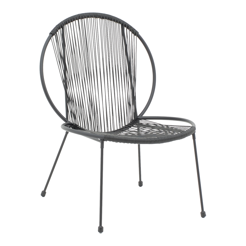 Καρέκλα κήπου Dapper μαύρο μέταλλο-pe μαύρο 64.5x74.5x76εκ