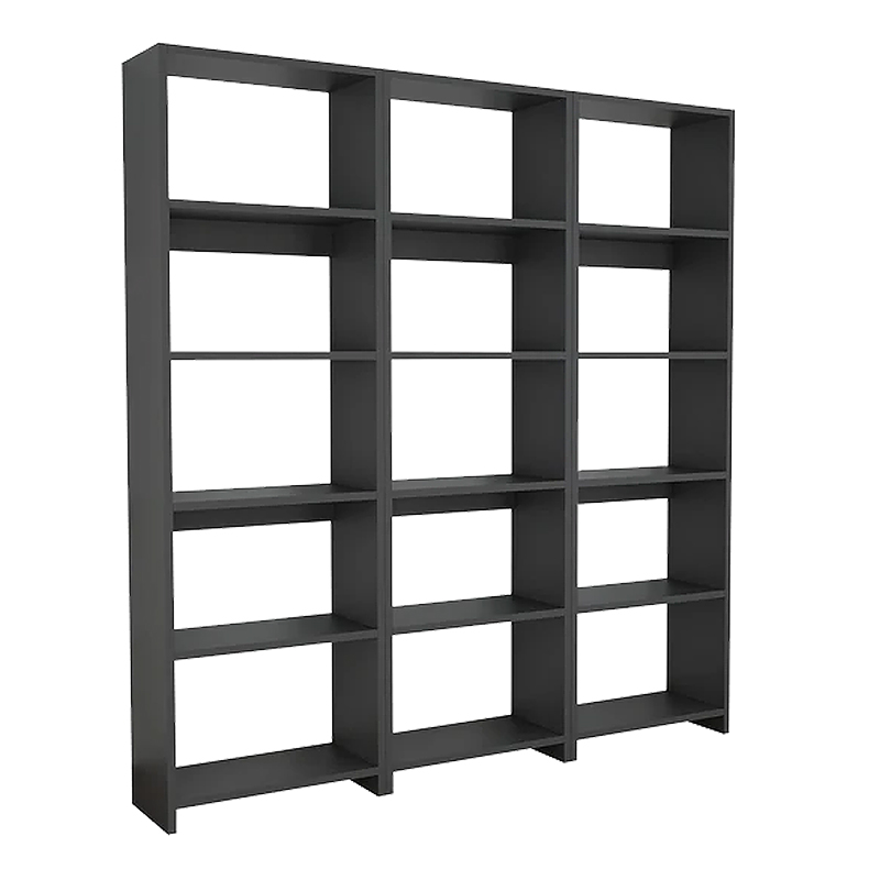Βιβλιοθήκη Rabuku σε ανθρακί απόχρωση 146x22x160εκ