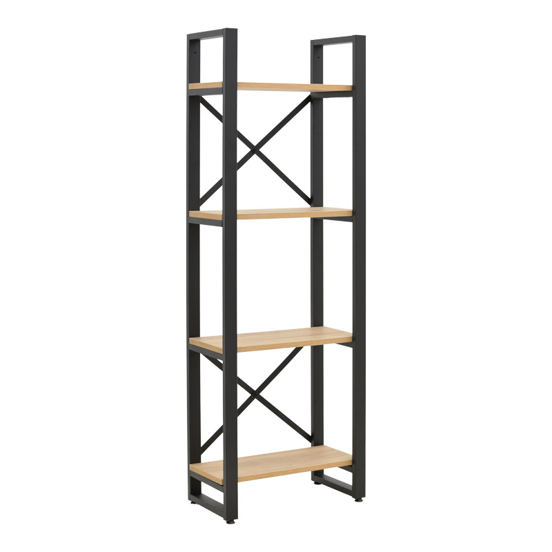 Βιβλιοθήκη Crimson σε oak-μαύρη απόχρωση 50x22x150εκ