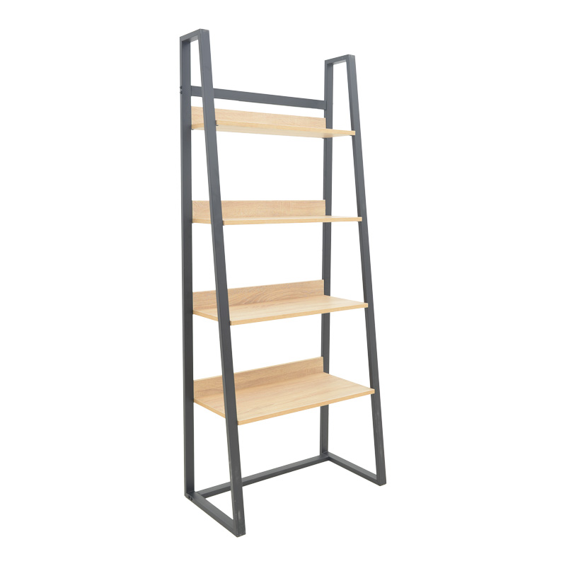 Βιβλιοθήκη Ryder σε oak-μαύρη απόχρωση 75x36x185εκ