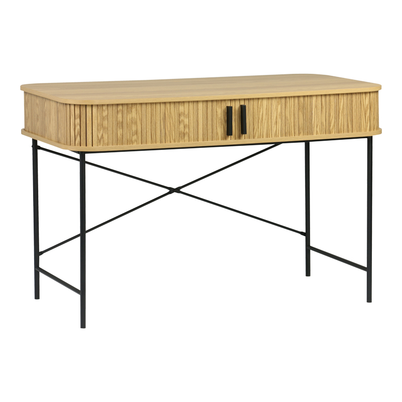 Γραφείο εργασίας Scandi MDF/Metal σε φυσική απόχρωση με μεταλλικά μαύρα πόδια 120x60x76,5εκ