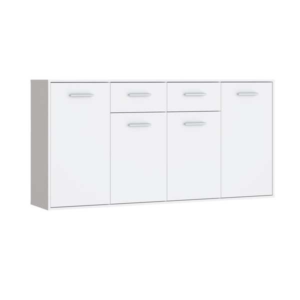 Μπουφές Drepen μελαμίνη σε λευκό χρώμα 162.3x34.2x81.7εκ