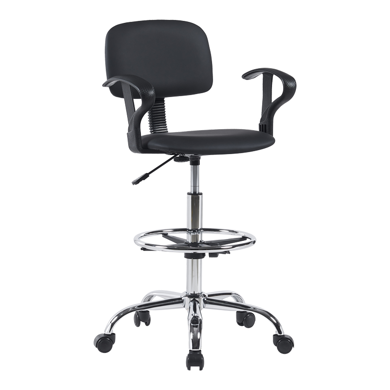 Καρέκλα ρεσεψιόν Icina Ι pu σε μαύρη απόχρωση 58x54x102-123εκ