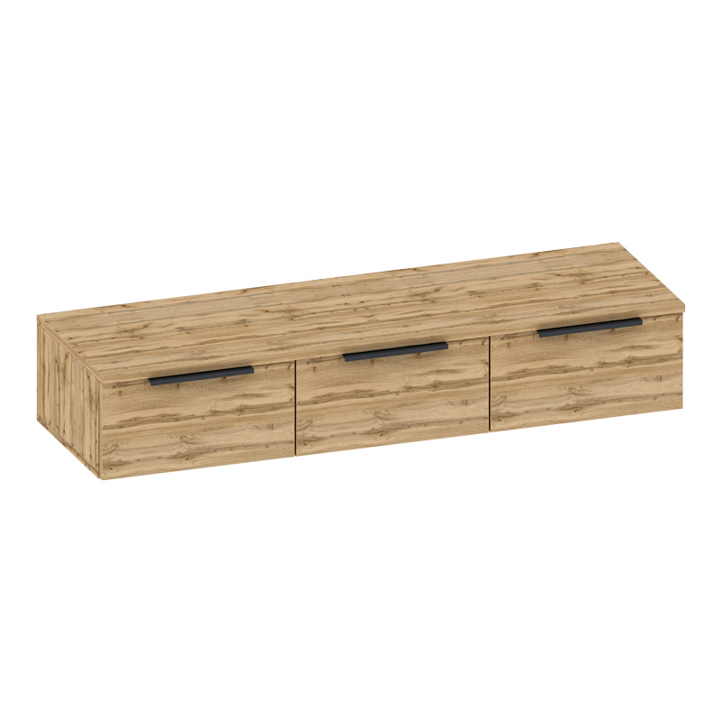 Κονσόλα με 3 συρτάρια Doha σε μαύρη με oak απόχρωση 120x39x22cm