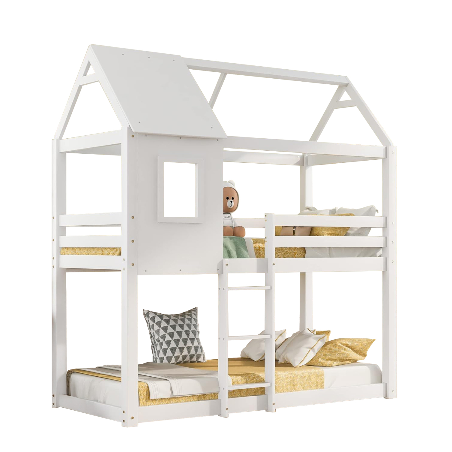 ΠΑΙΔΙΚΗ ΚΟΥΚΕΤΑ ΣΠΙΤΑΚΙ τ.MONTESSORI HOOD HM705.03 ΞΥΛΟ ΠΕΥΚΟΥ ΣΕ ΛΕΥΚΟ-ΣΤΡΩΜΑΤΑ 190x90εκ