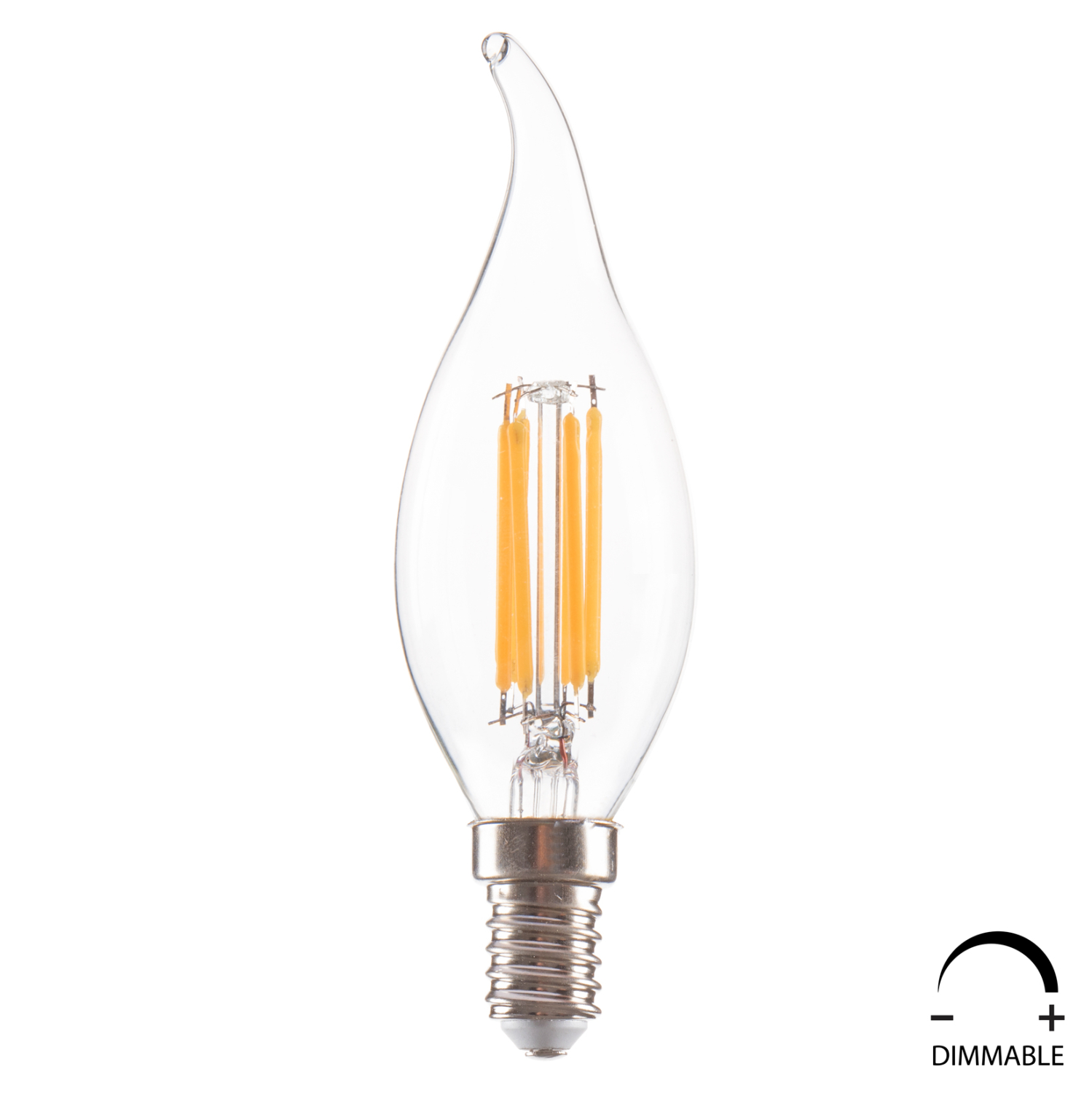 Λαμπτήρας Στυλ Φλόγα Led Filament 6w E14 3000k Διάφανο Dimmable